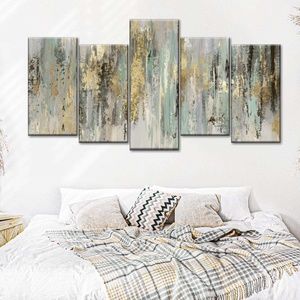 5-Piece Dripping Gold Multi Panel Canvas Wall Art   BY: Tom Reeves